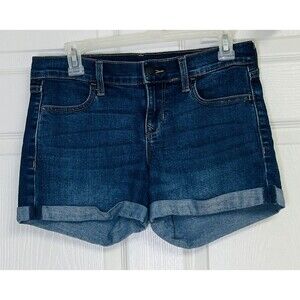 Old Navy Women's Size 2 w27 Blue Denim Cuffed Cut-off Shorts